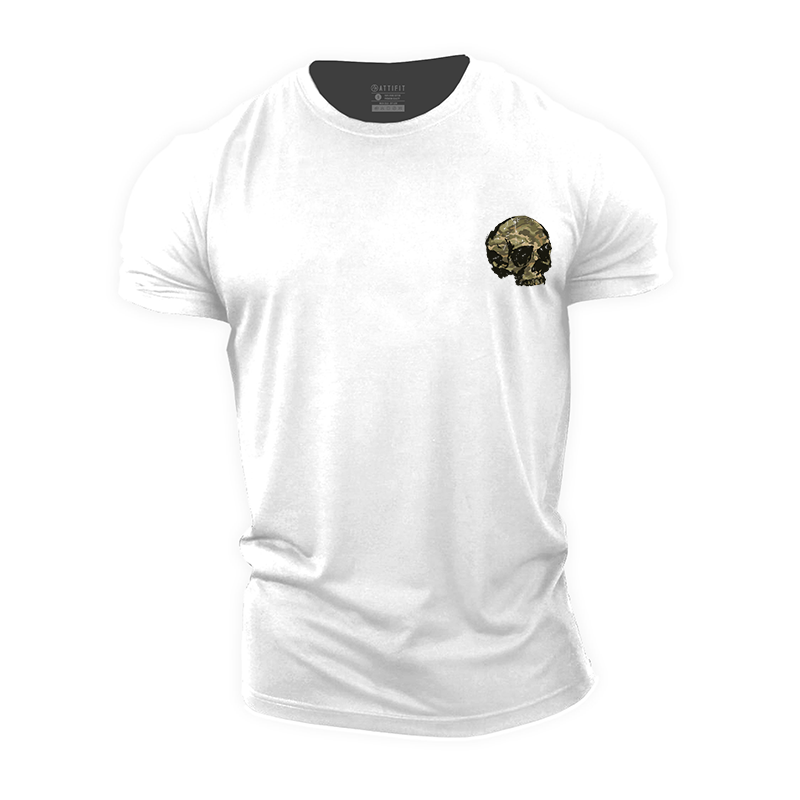 Mini Camouflage Skull Cotton T-Shirt