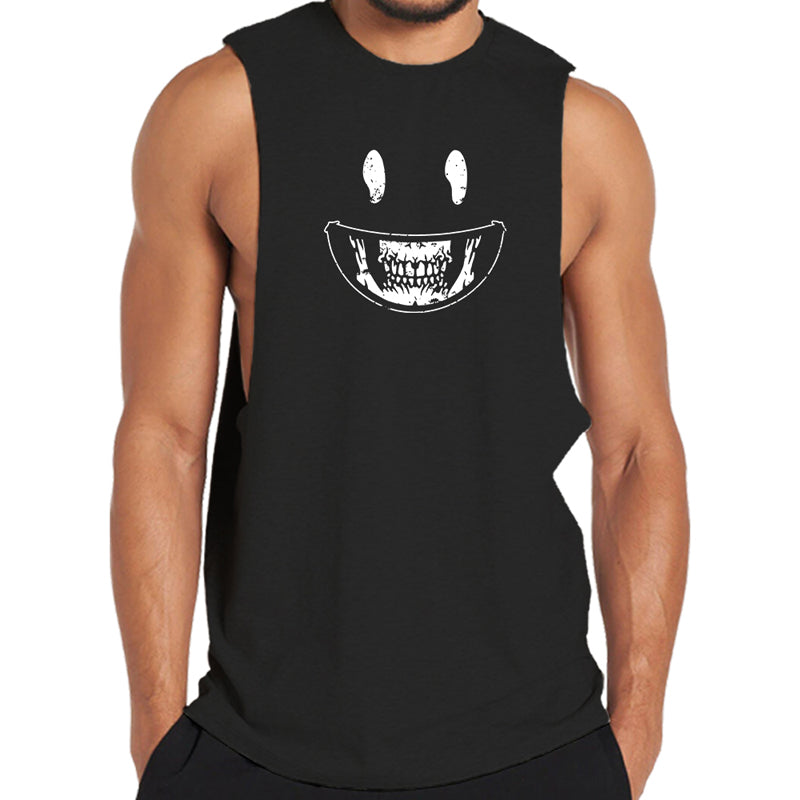 Herren-Tanktop mit Smiley-Gesicht aus Baumwolle