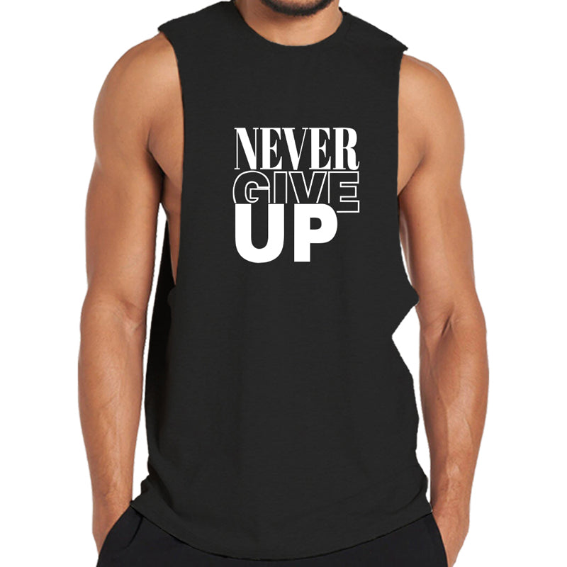 Cotton Never Give Up Men's Tank Top