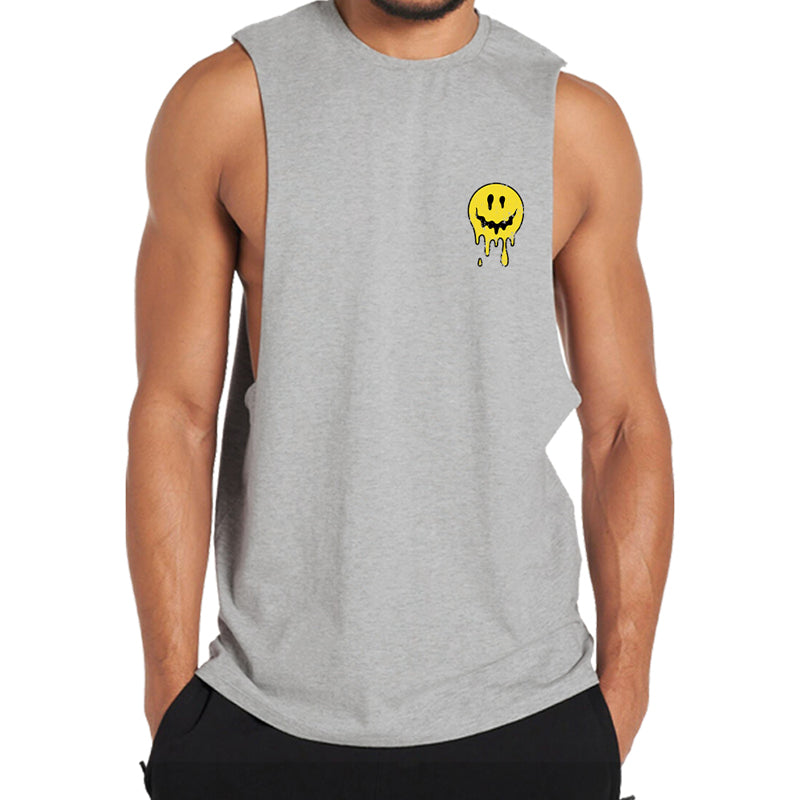 Herren-Tanktop mit Smile-Grafik aus Baumwolle