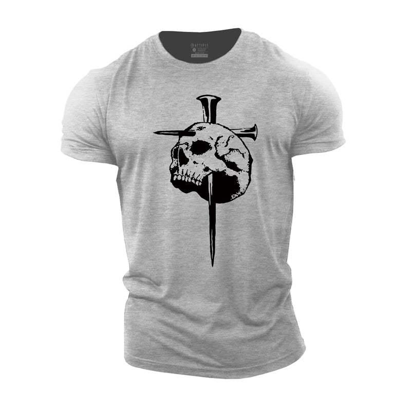 Cotton Skull Cross Graphic Men's T-shirts