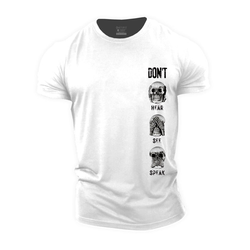 Cotton Don't Hear See Speak Workout T-shirts