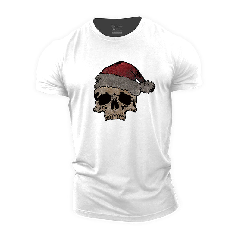 Christmas Skull Cotton T-Shirts