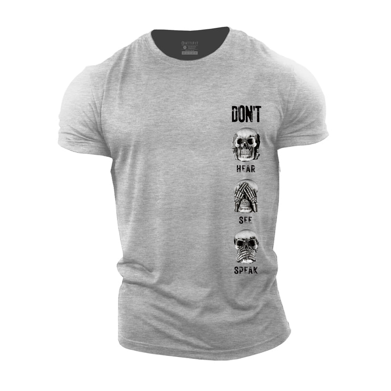 Cotton Don't Hear See Speak Workout T-shirts