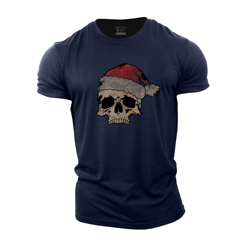 Christmas Skull Cotton T-Shirts