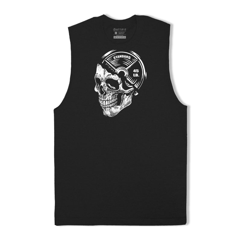 Débardeur pour hommes en coton Fitness Skull Graphic