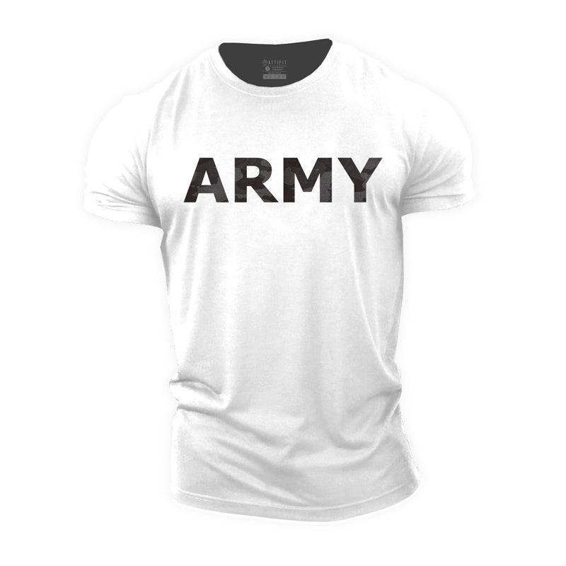 Herren-T-Shirts mit Army-Grafik aus Baumwolle