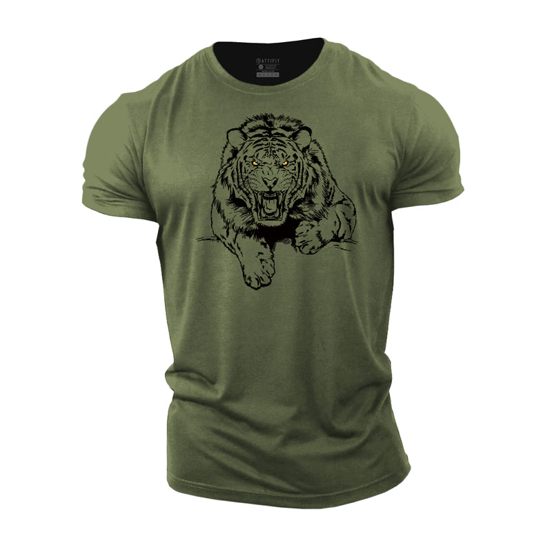 Trainings-T-Shirts mit Tiger-Grafik aus Baumwolle