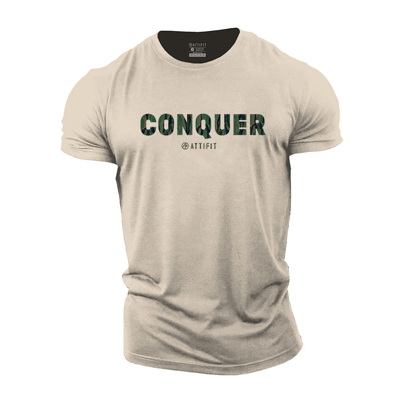 Conquer Graphic Men's Fitness T-shirts