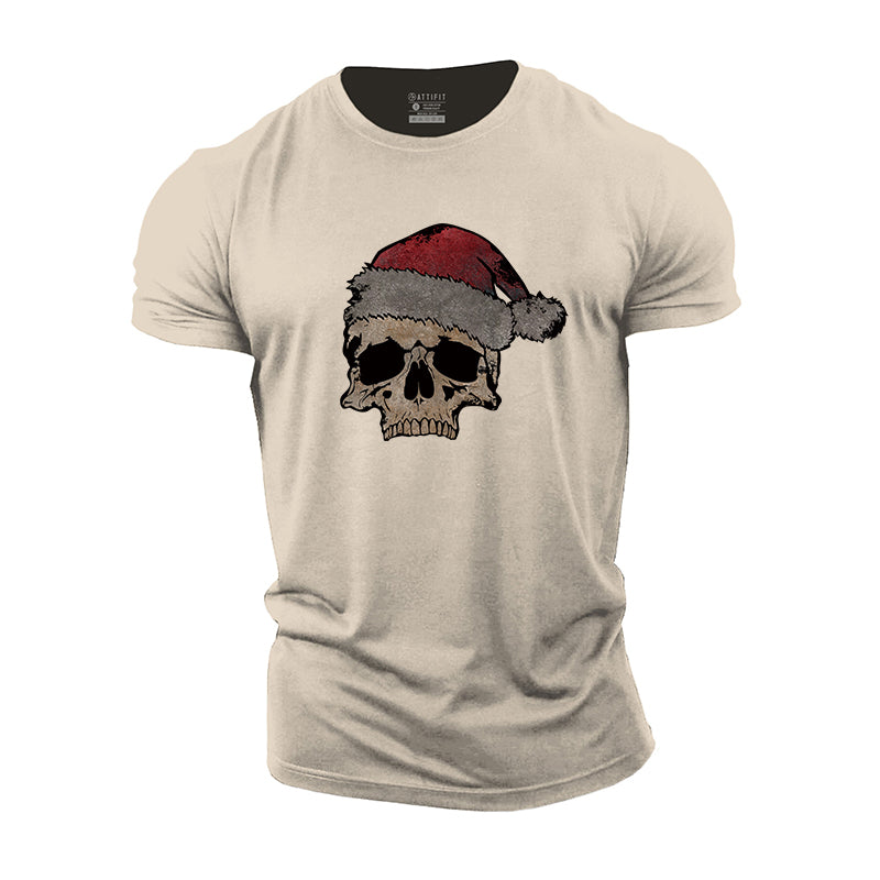 Christmas Skull Cotton T-Shirts