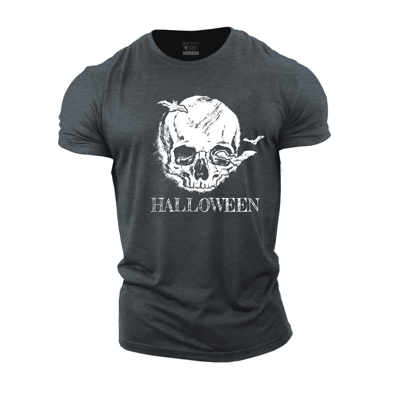 T-Shirts mit Halloween-Schädel-Grafik aus Baumwolle