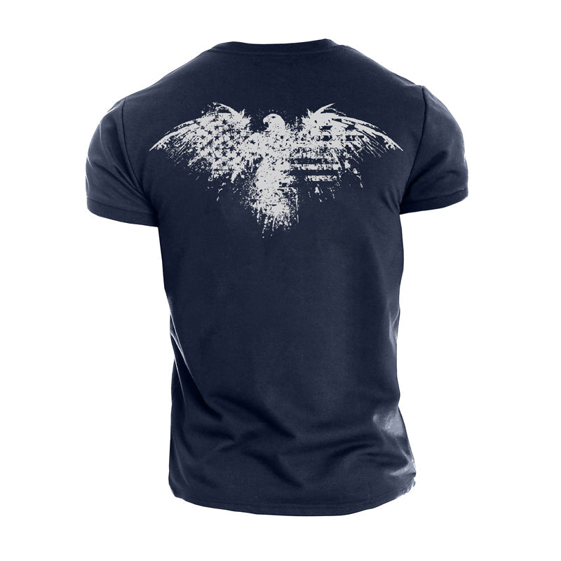 T-shirts patriotiques en coton avec ailes d'aigle