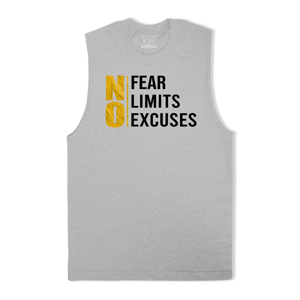 Baumwoll-Tanktop mit „No Fear Limits Excuses“-Grafik für Herren