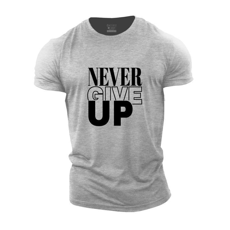 T-shirts graphiques en coton Never Give Up