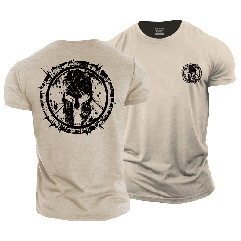 Cotton Spartan Crest Graphic Men's T-shirts