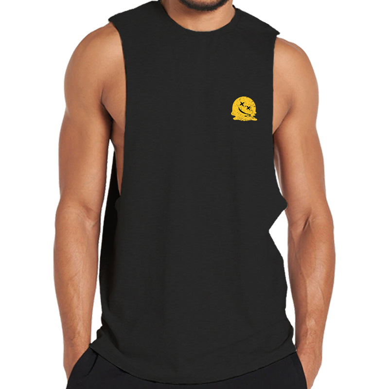 Cotton Smiley Face Workout Tank Top