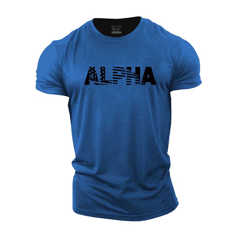 T-Shirts mit Alpha-Muster aus Baumwolle