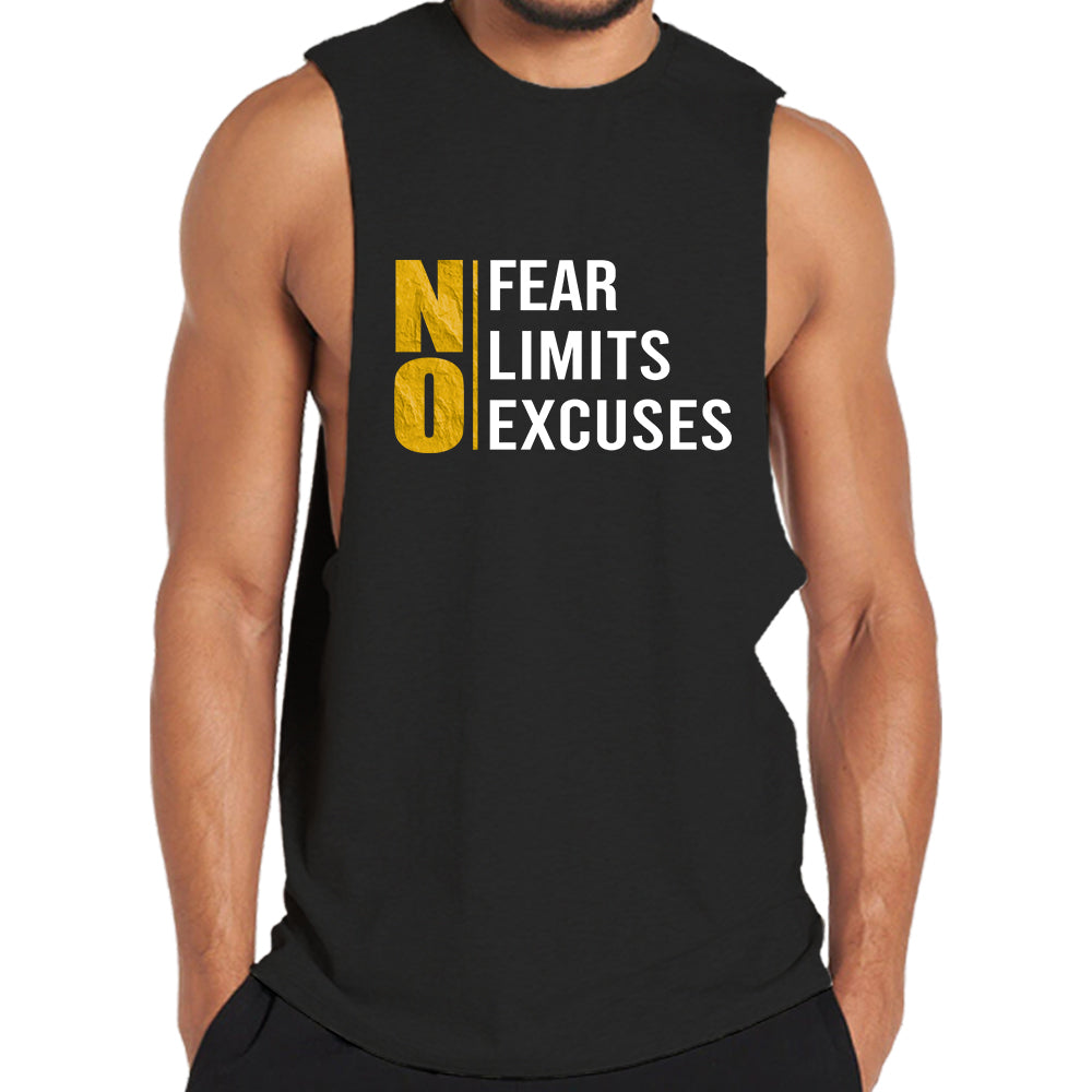 Cotton No Fear Limits Excuses Graphic Men's Tank Top