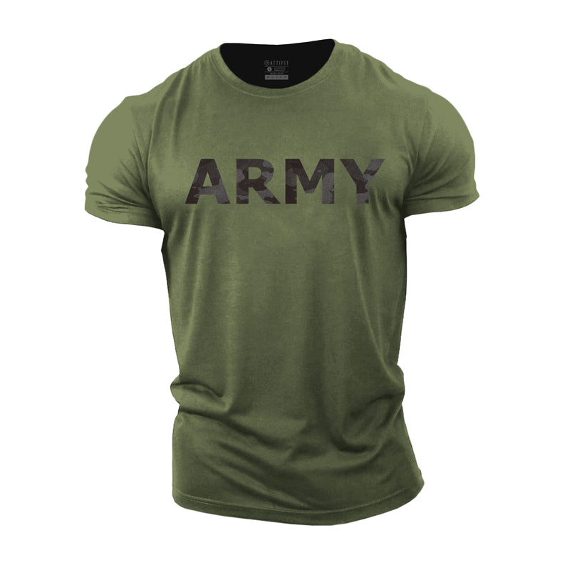 Herren-T-Shirts mit Army-Grafik aus Baumwolle