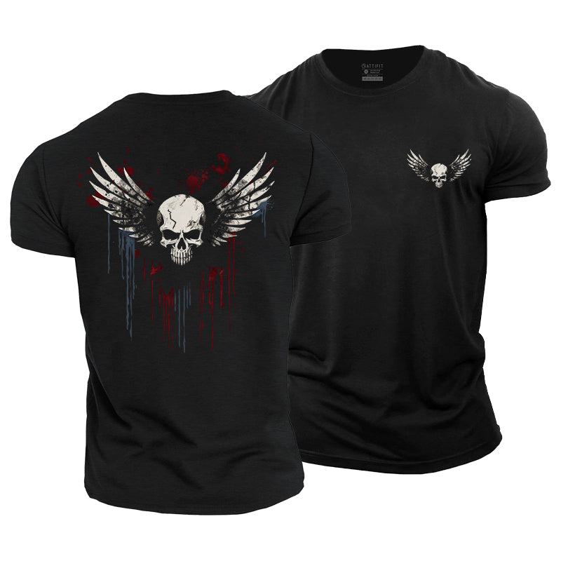 Cotton Winged Skull Workout T-shirts