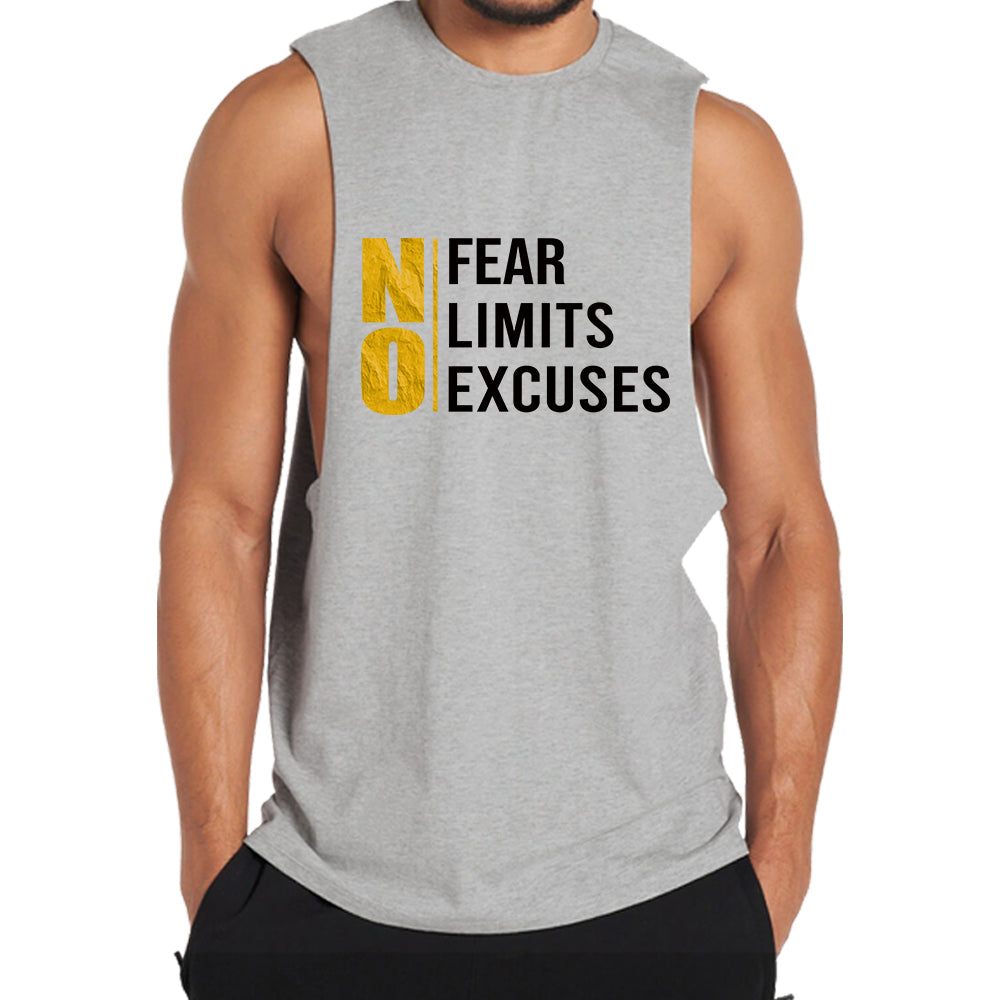 Baumwoll-Tanktop mit „No Fear Limits Excuses“-Grafik für Herren