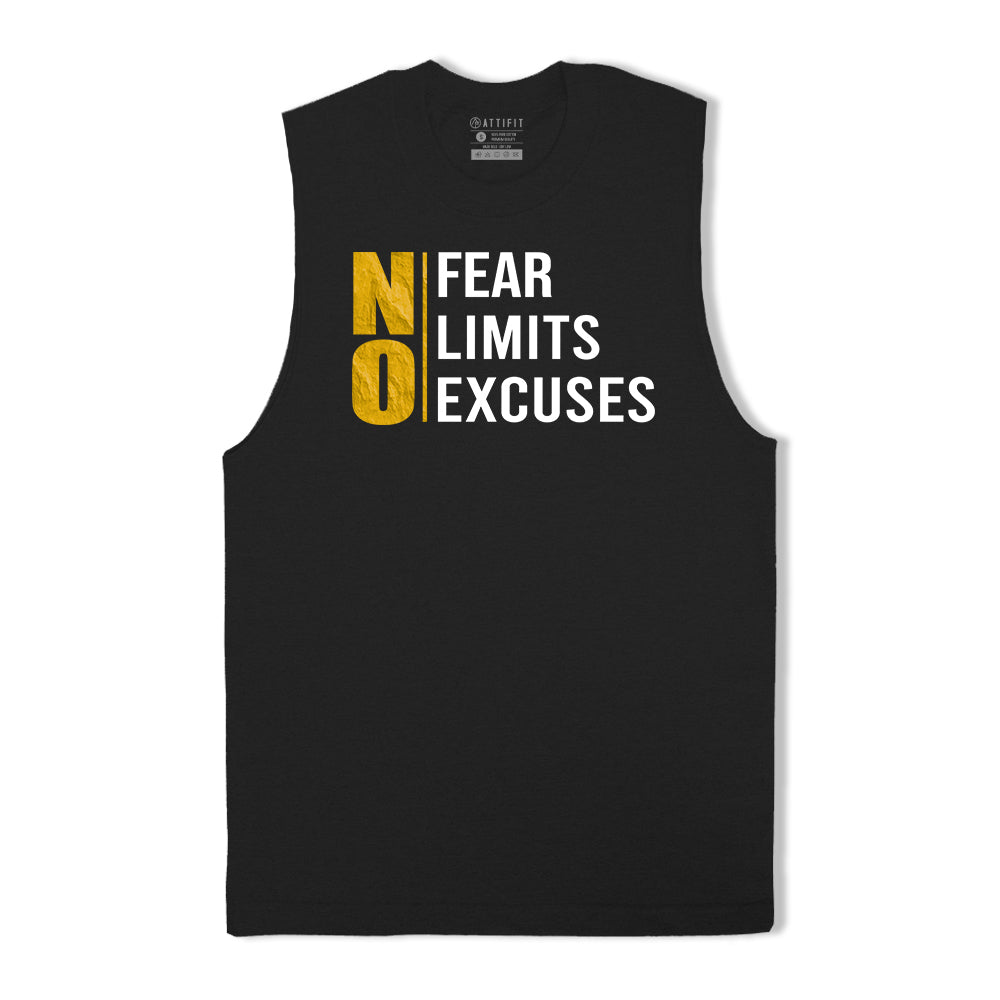 Cotton No Fear Limits Excuses Graphic Men's Tank Top