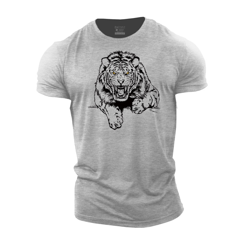 Trainings-T-Shirts mit Tiger-Grafik aus Baumwolle