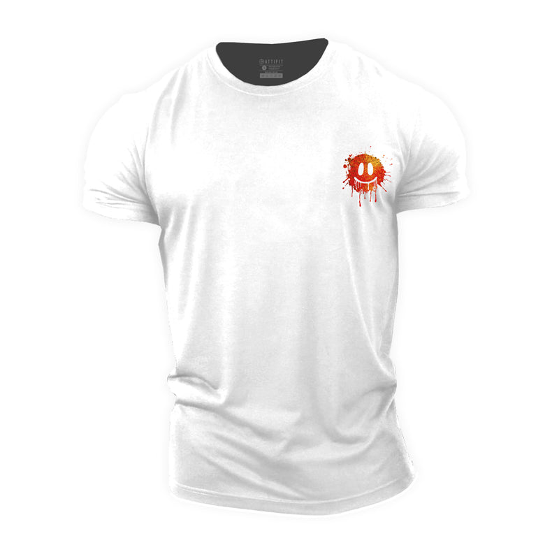 T-shirts en coton à motif Happy Face pour hommes